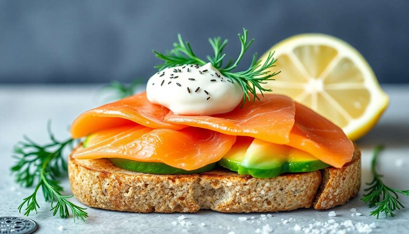 Sandwich d’été au saumon fumé et avocat
